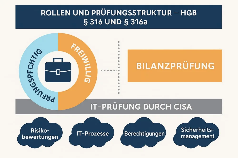 Rollen und Prüfungsstruktur nach HGB § 316 und § 316a: Bilanzprüfung und IT-Prüfung durch CISA